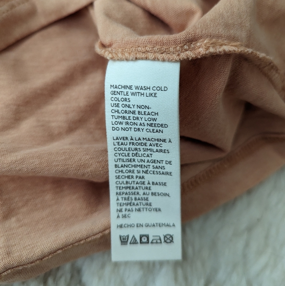 Free People we the free cotton long sleeve T-shirt peach Large - Picture 7 of 11